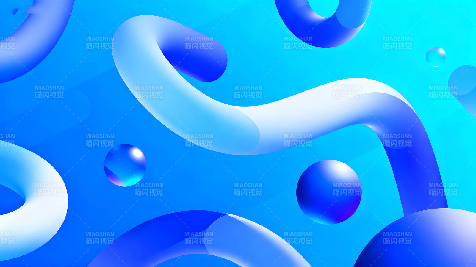 蓝白色抽象背景三维立体风格图片