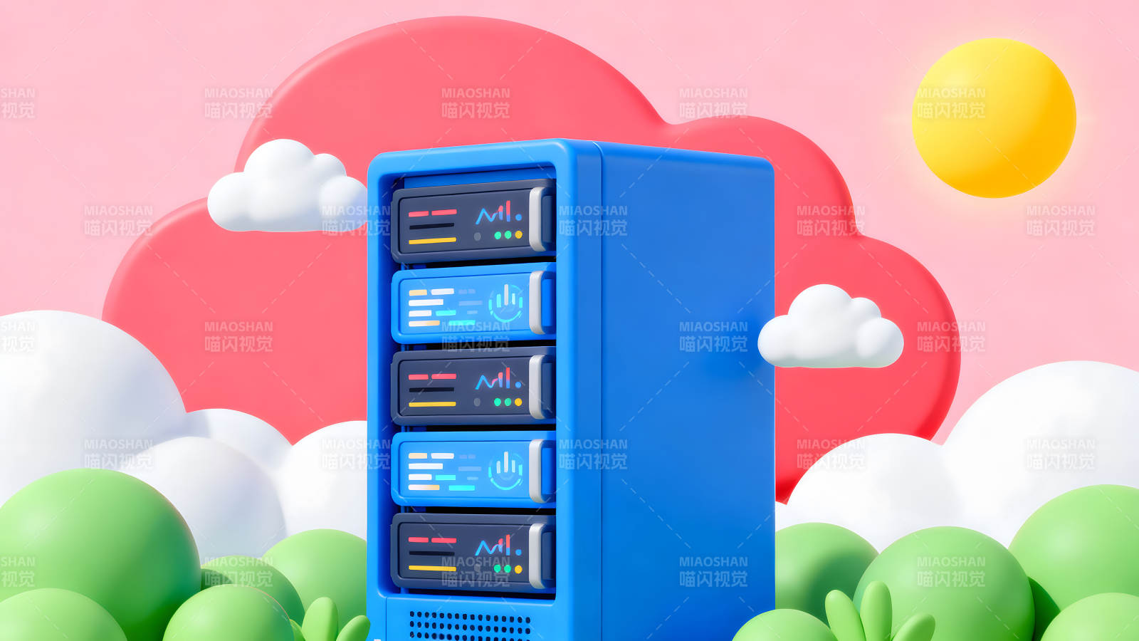 服务器云端数据中心概念图图片