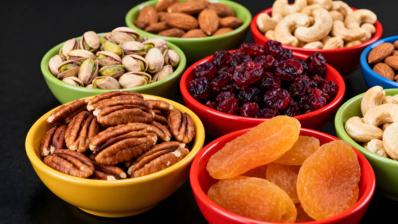 坚果干果汇聚缤纷色彩图片