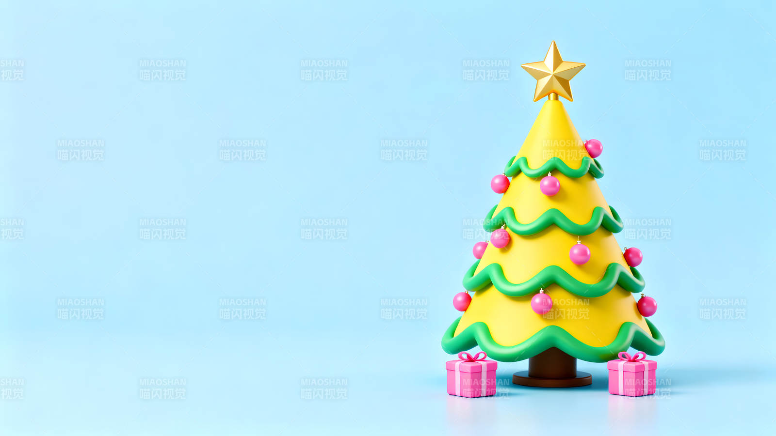 卡通圣诞树装饰图片