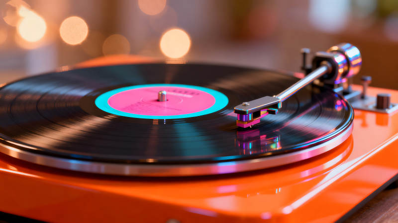 复古唱片机播放着音乐图片