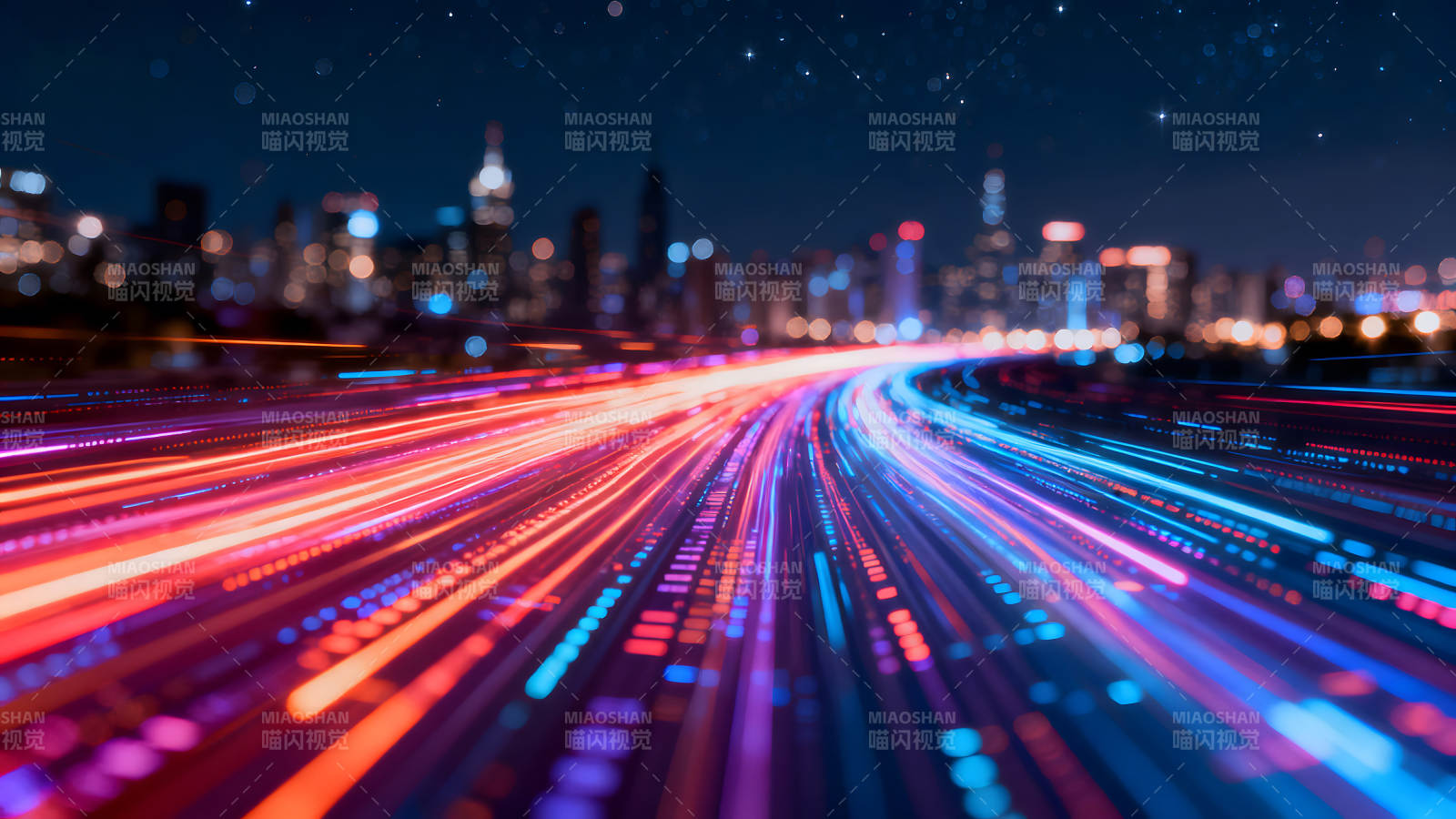 城市夜景光线流动图片