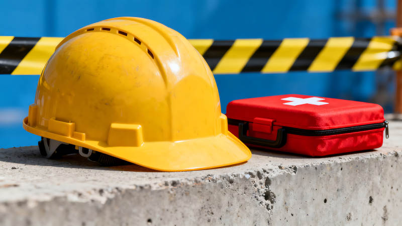 工地安全：头盔急救箱图片
