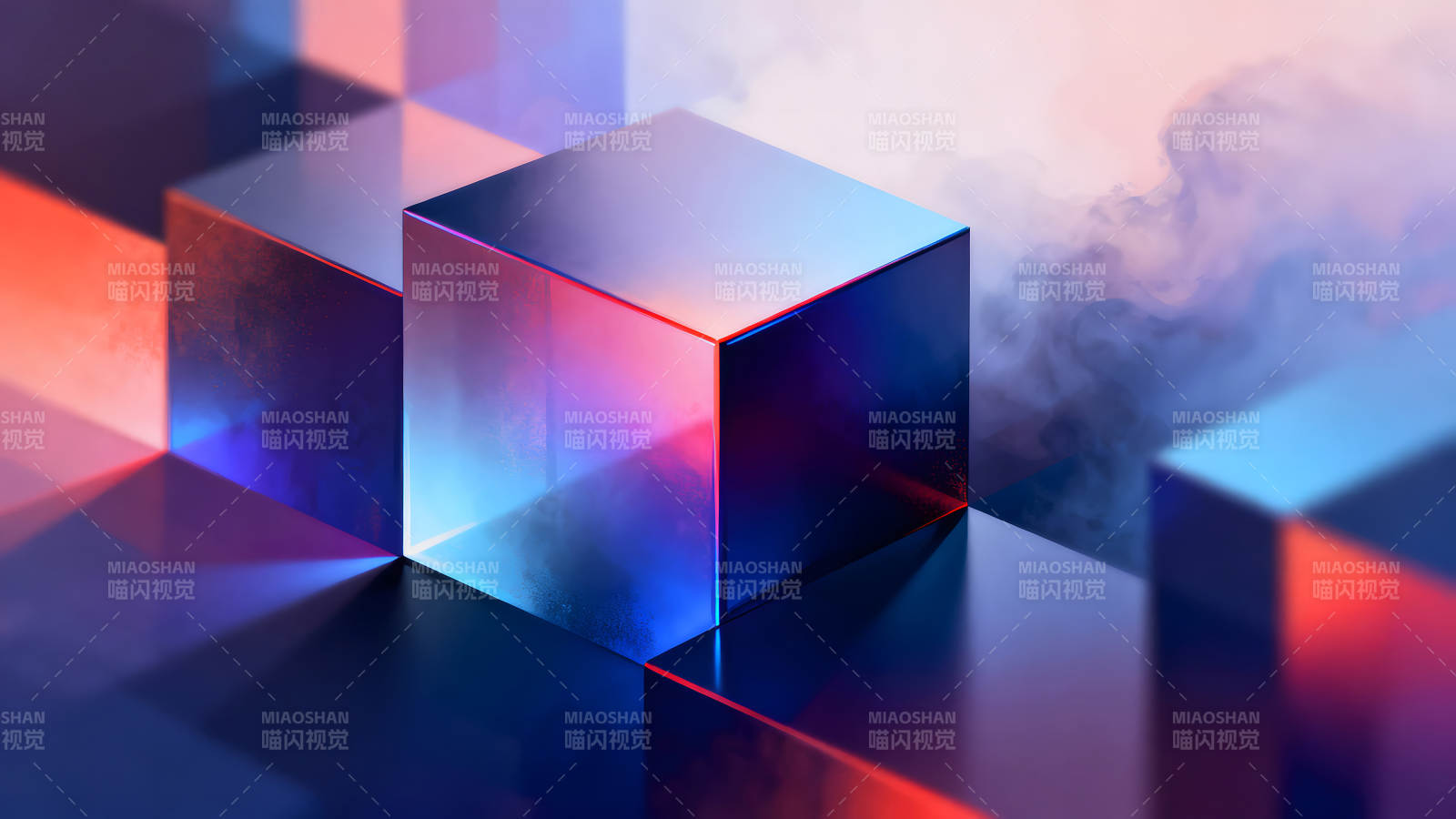 光影立方体抽象艺术美图片