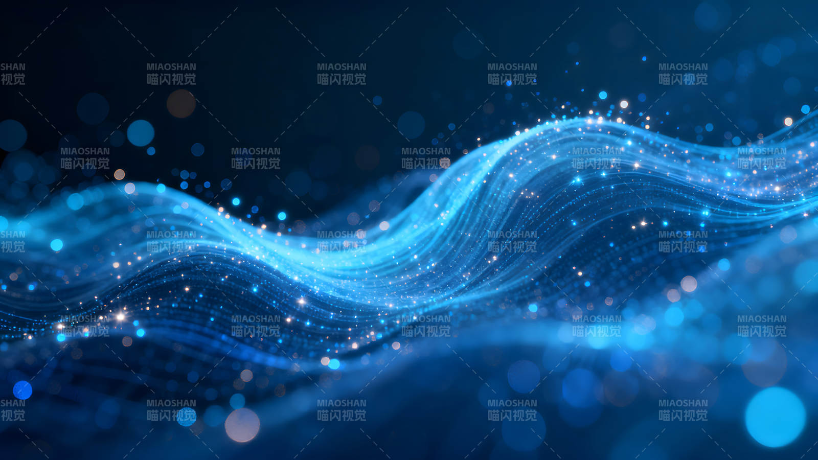 抽象蓝光波纹流动科技感图片