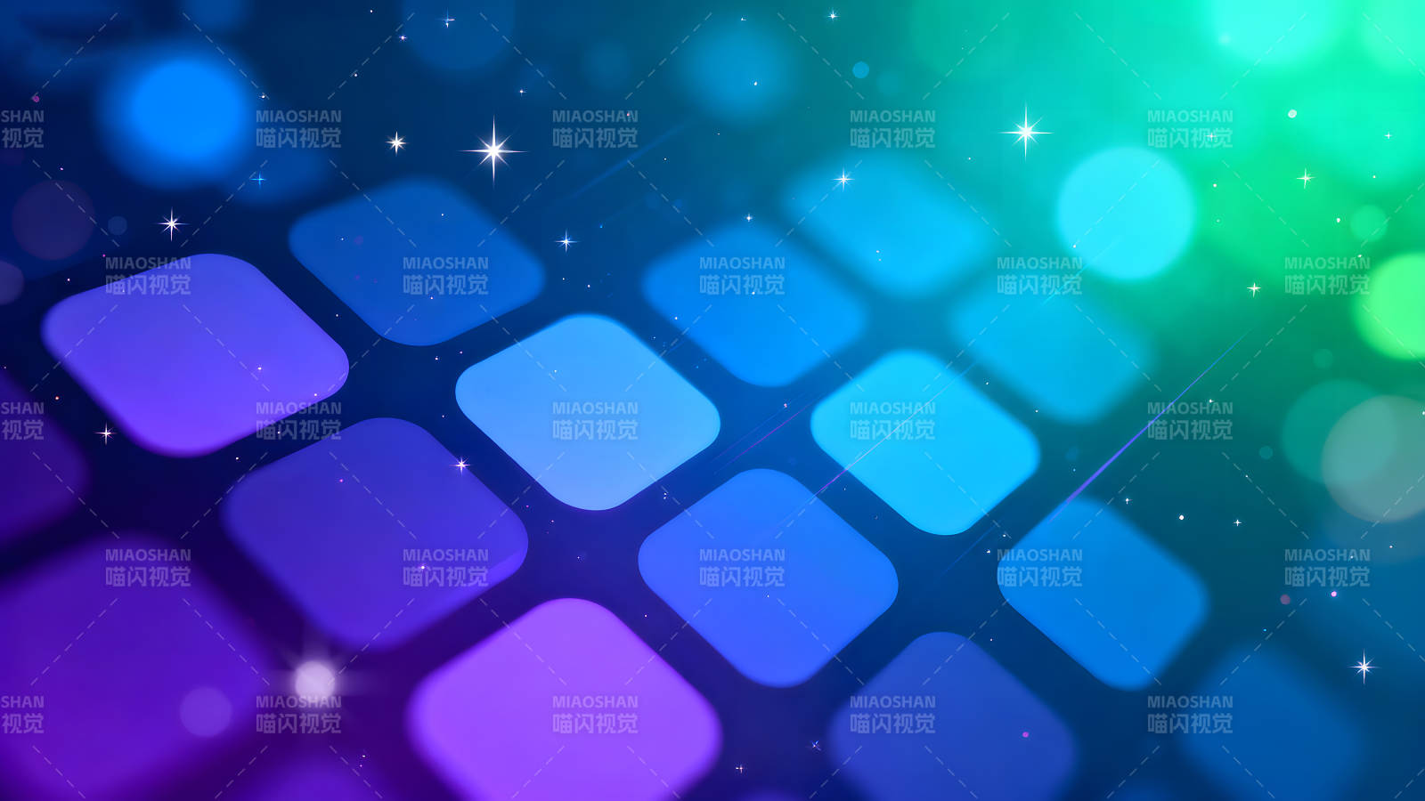 抽象科技感背景绚丽光影与方块图片