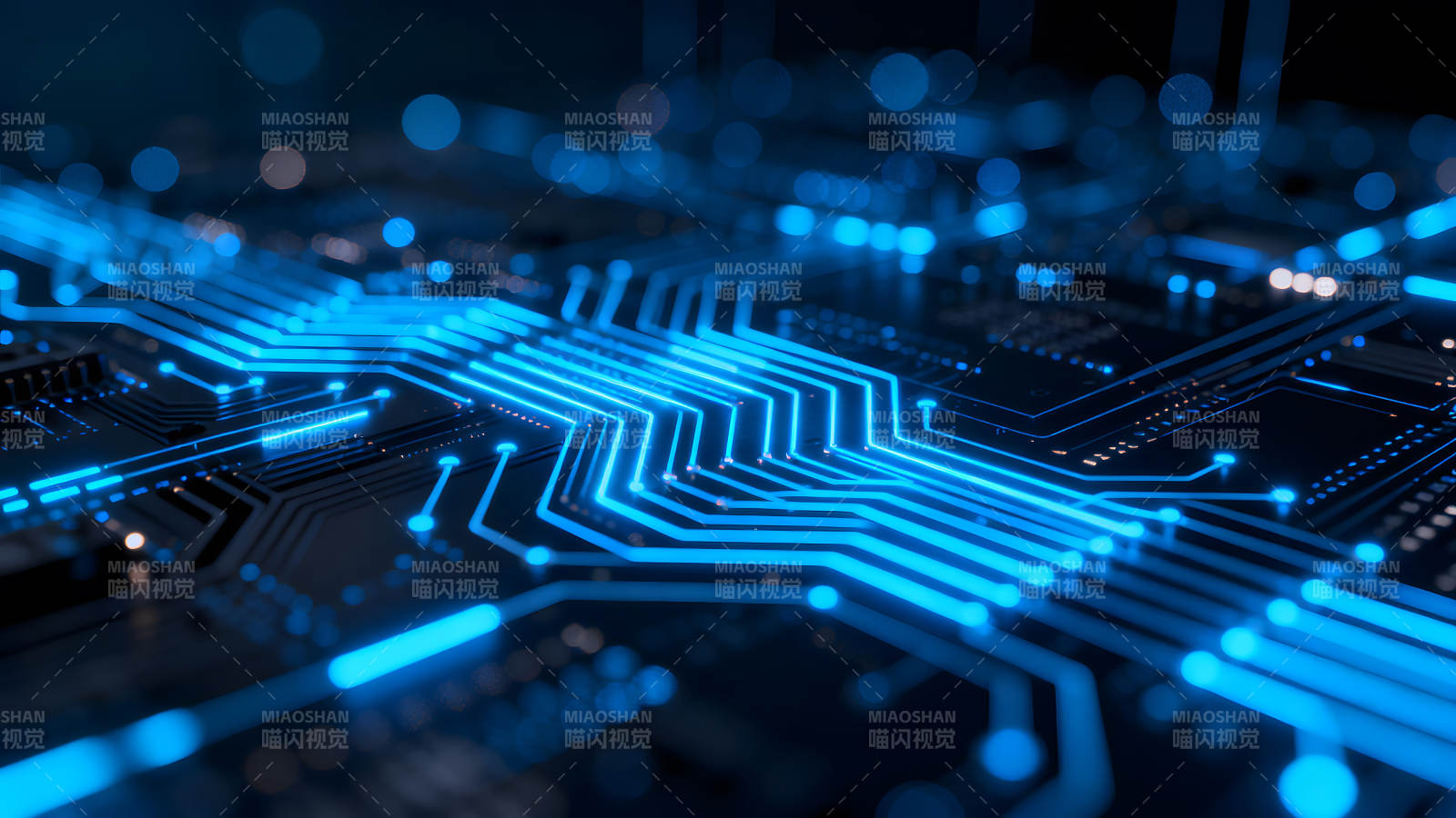 发光的电路板图片