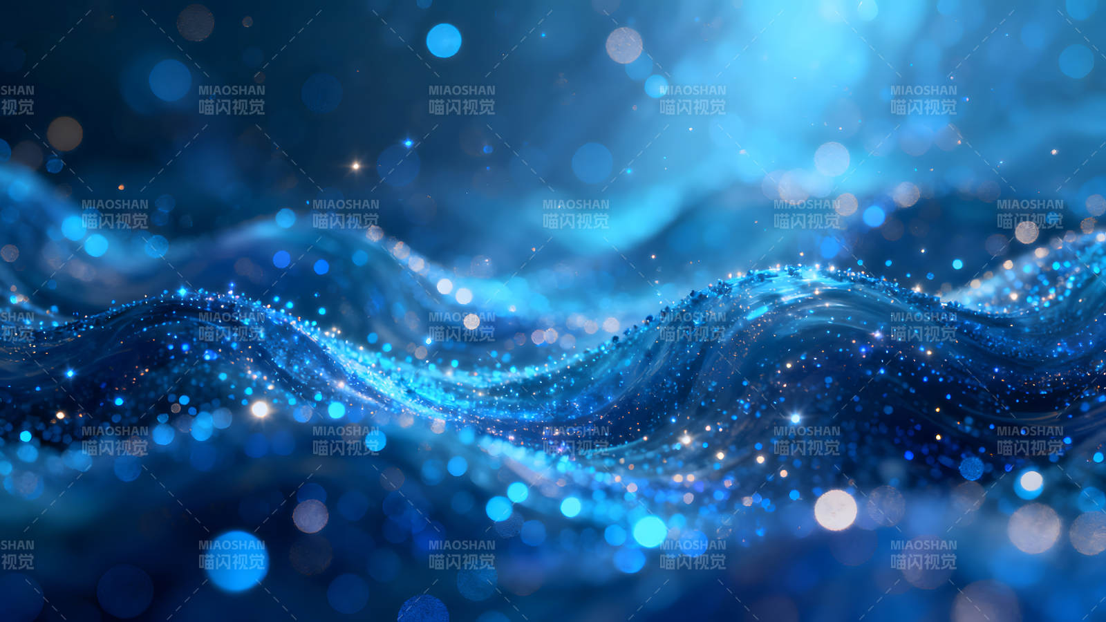 蓝色梦幻波浪星光璀璨图片