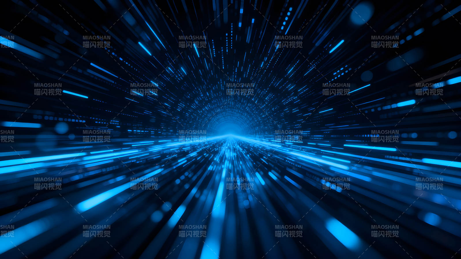 蓝色线条构成的隧道图片