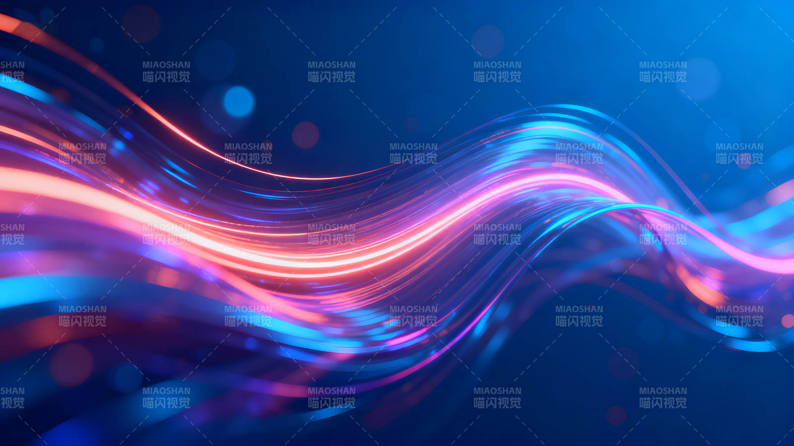 蓝色背景下的光线流图片