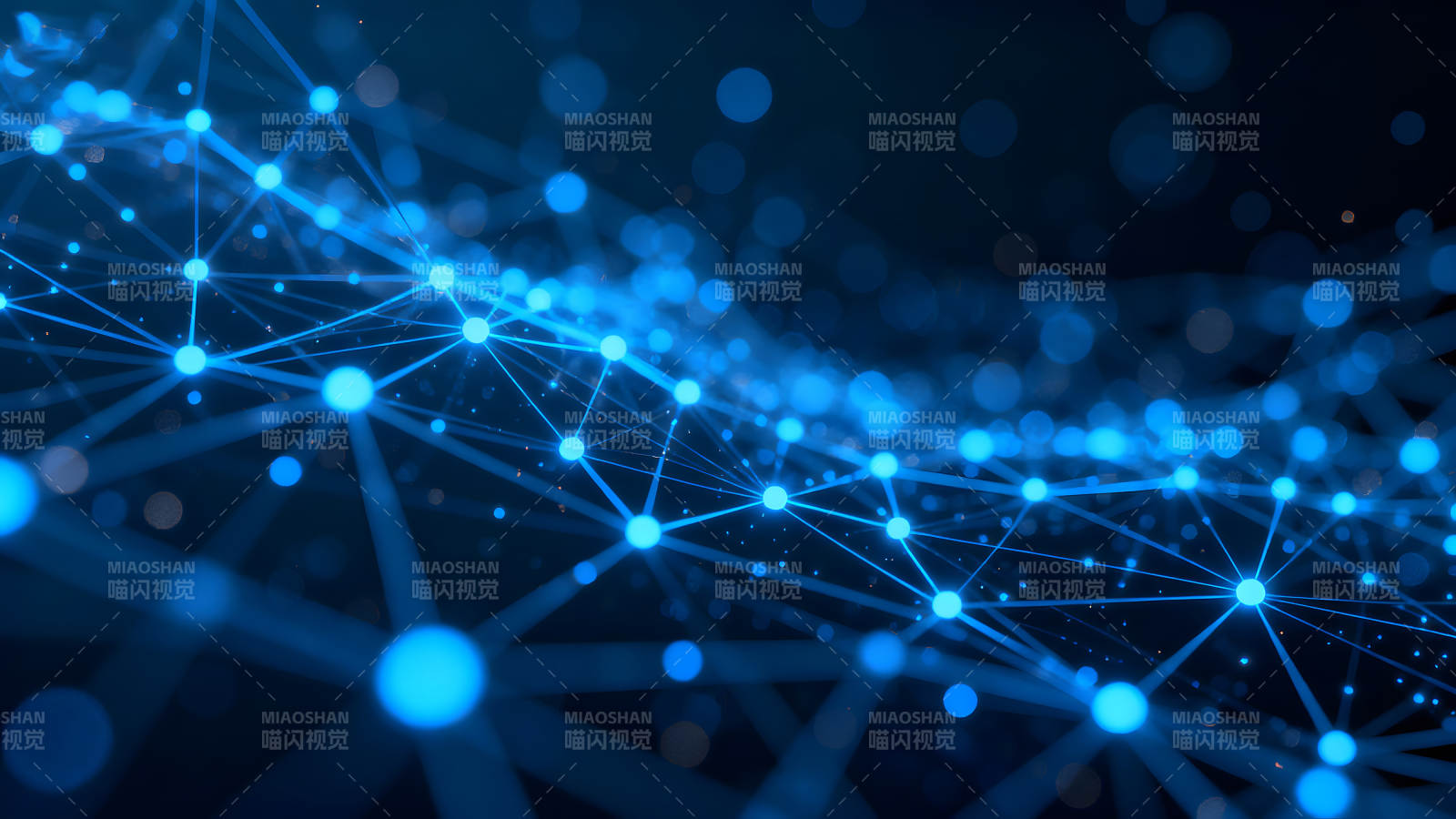 蓝色抽象科技网络节点连接图片