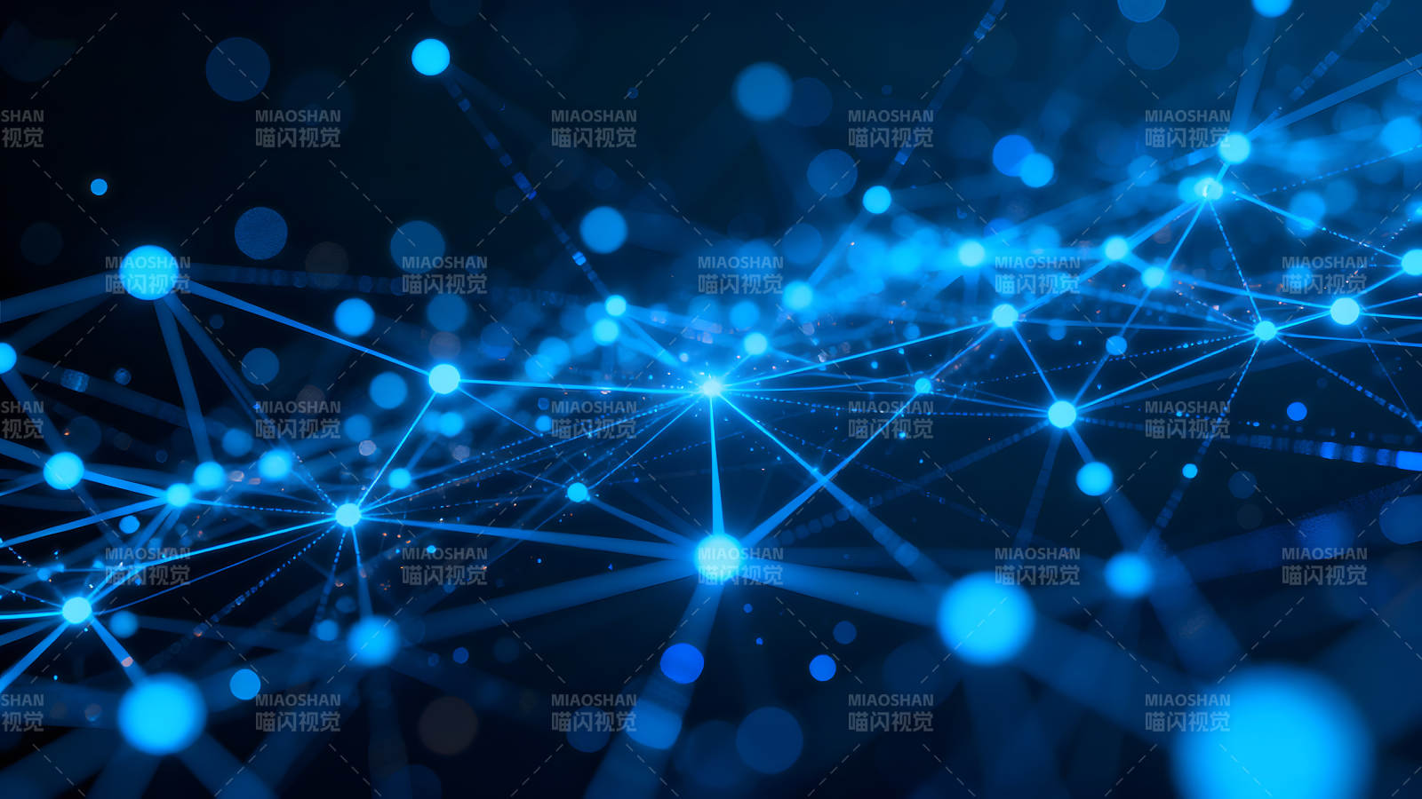 抽象蓝色科技网络连接图图片