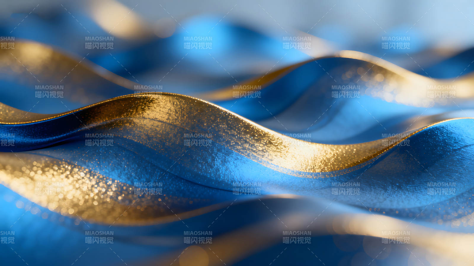 蓝金波纹优雅流动图片
