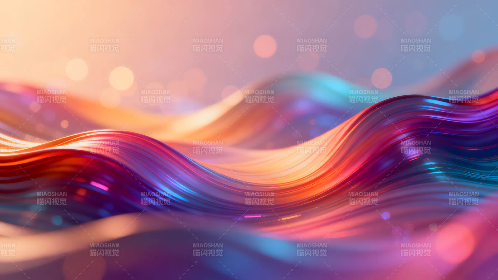 抽象线条组成的绚丽波浪色彩鲜艳图片