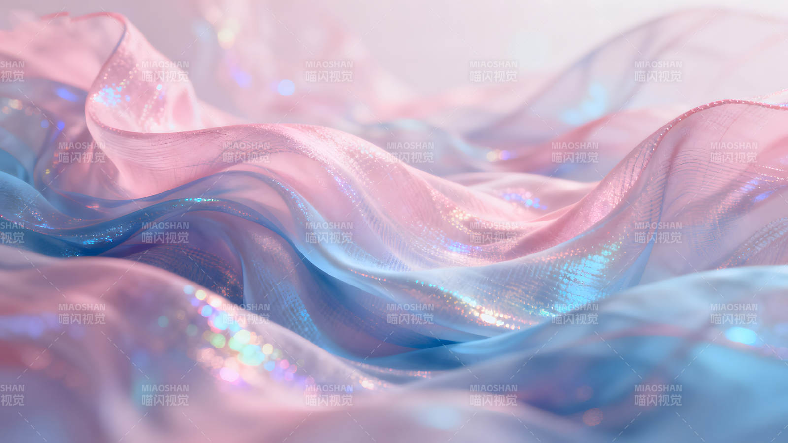 柔美梦幻的粉蓝绸缎图片