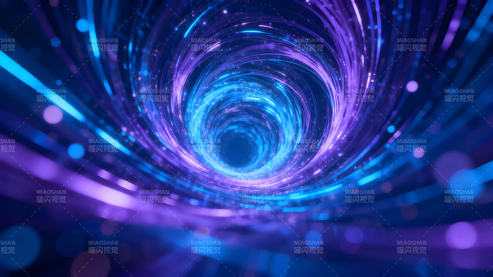 螺旋隧道星光闪烁的抽象场景图片