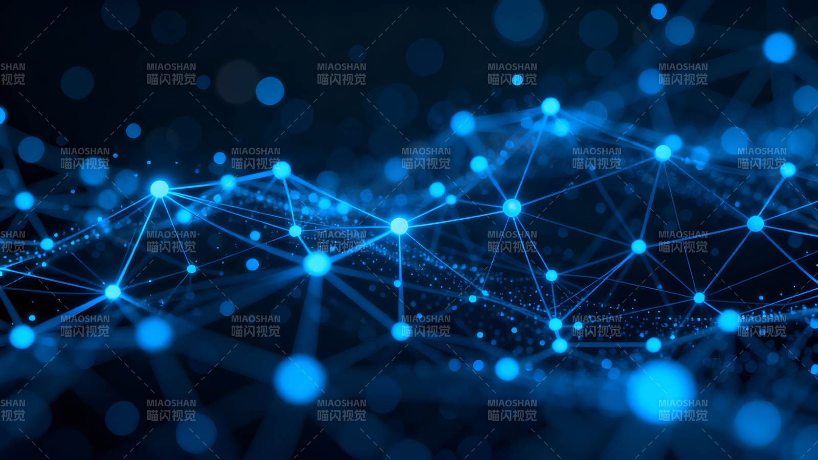 抽象蓝色科技网络连接图片