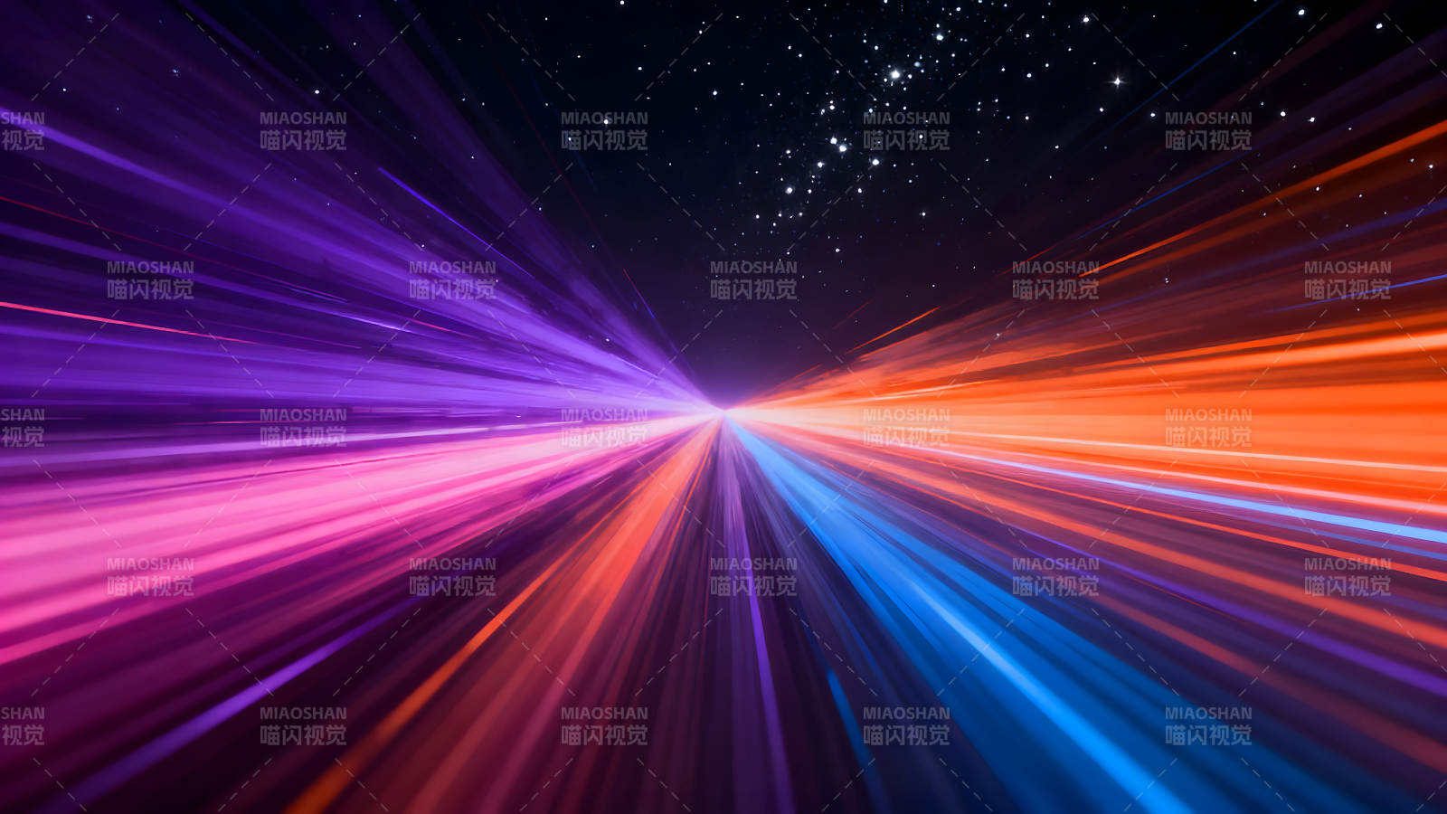 星空下的速度感光线交织形成未来隧道图片