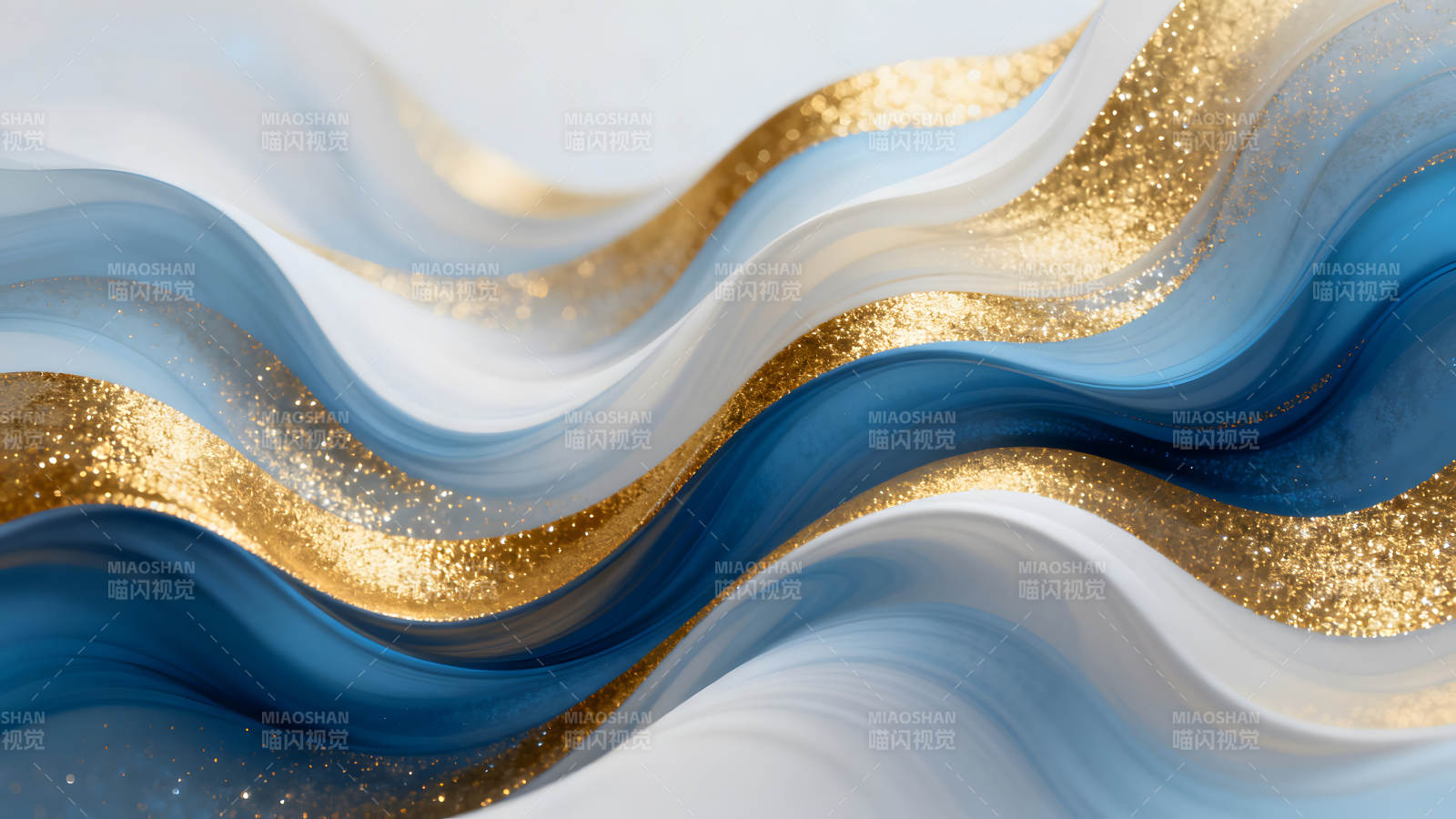 抽象波浪纹理背景金色蓝色图片