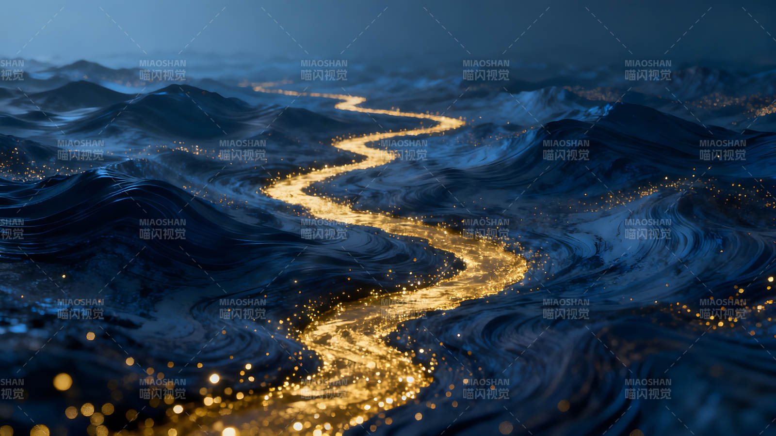 夜海光河唯美意境图片