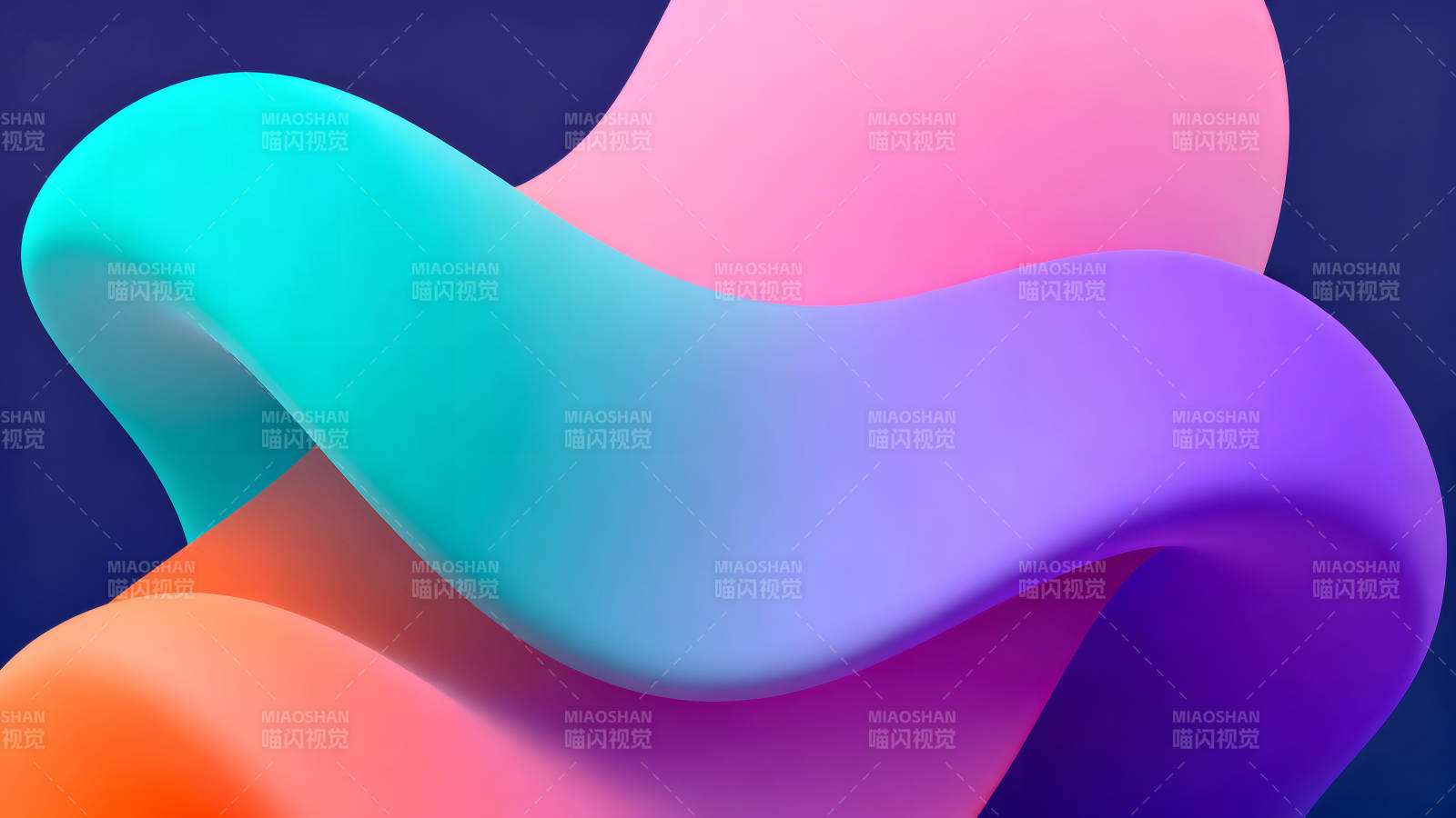 抽象渐变曲线组合艺术图片