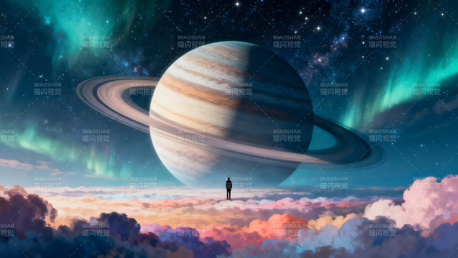 星空下的奇幻景象孤独的探索者图片