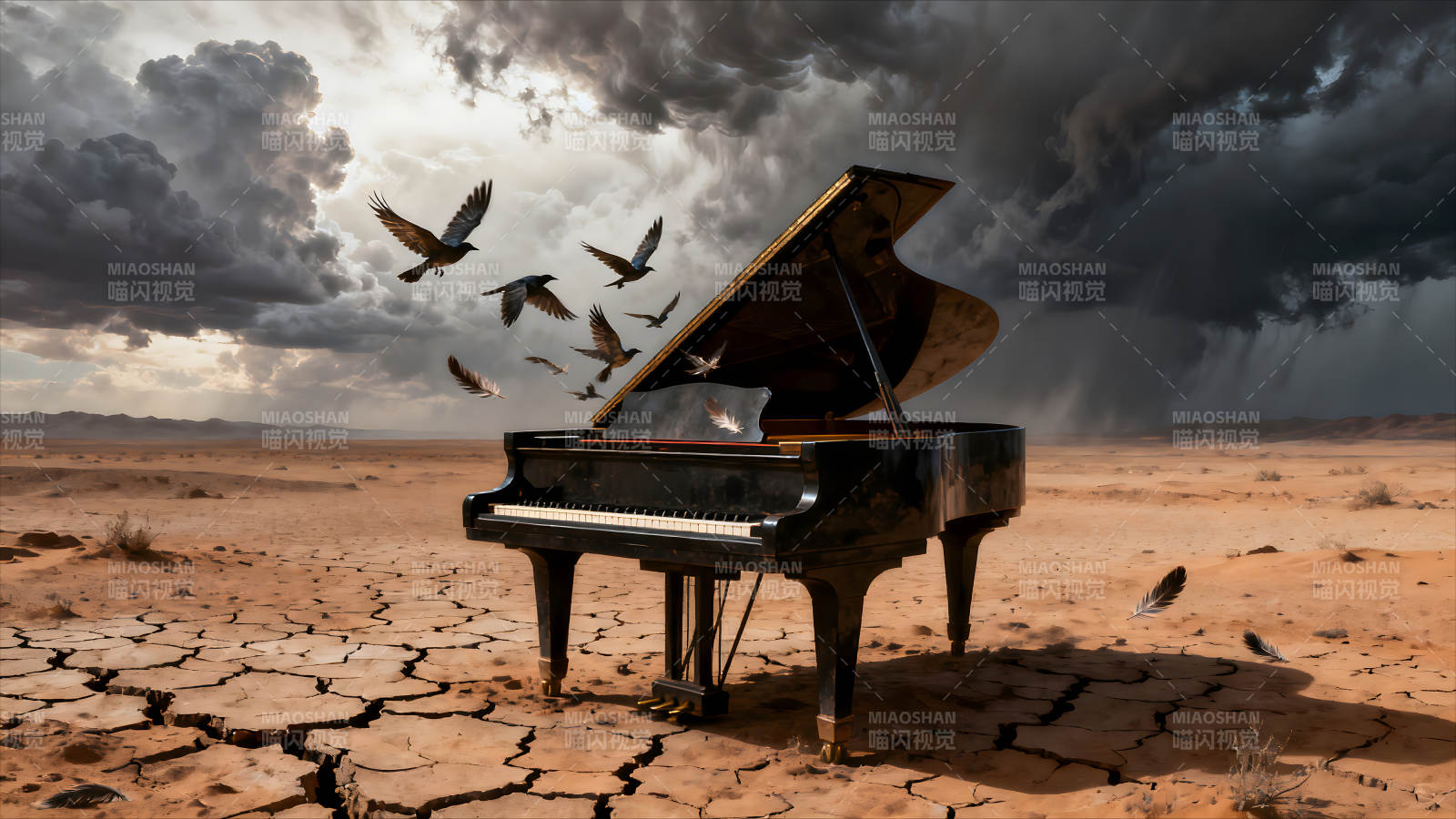 荒漠钢琴鸟羽飞翔图片