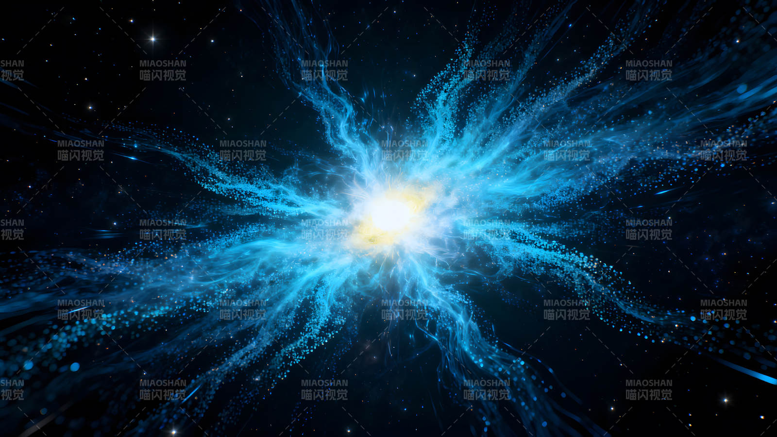 宇宙能量爆发蓝色漩涡图片