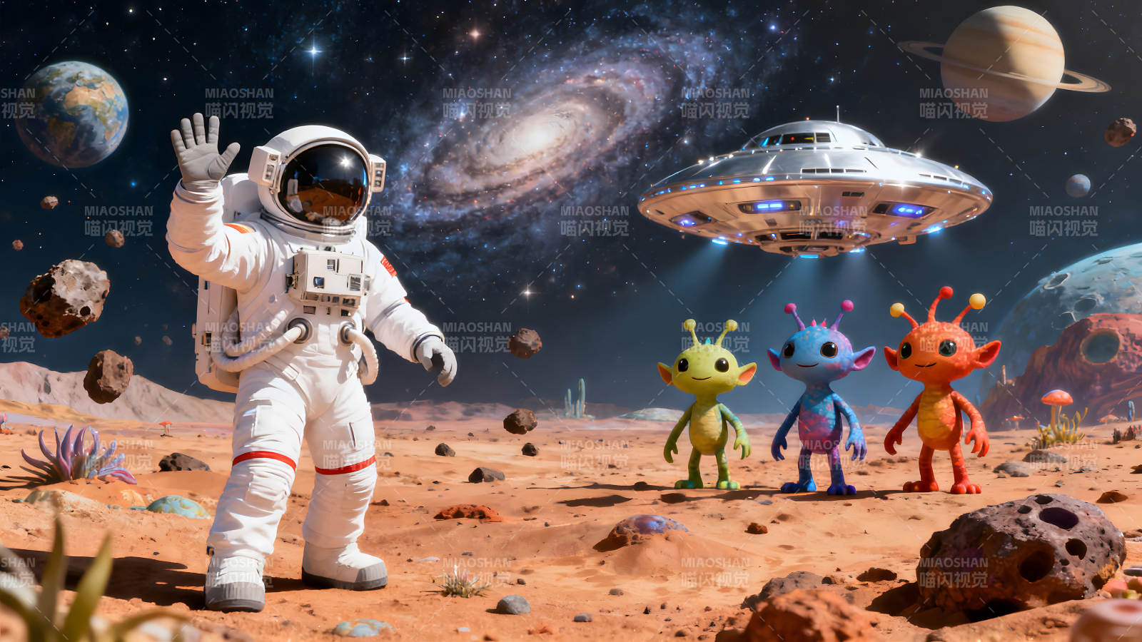 宇航员与外星生物的奇妙相遇图片