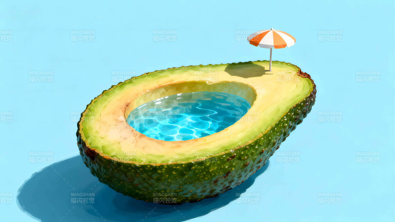 鳄梨泳池夏日放松图片