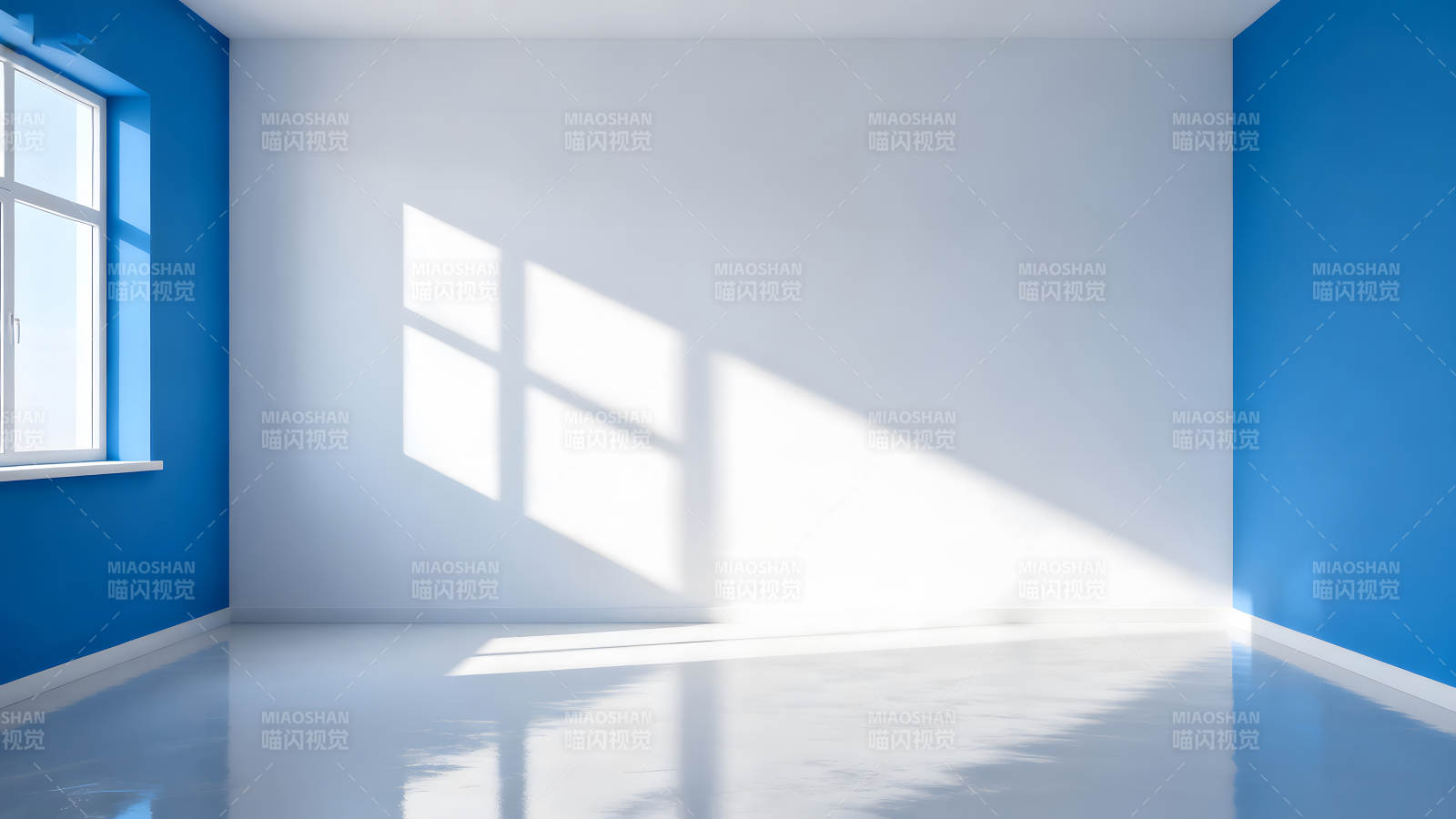 蓝白空间光影交错图片