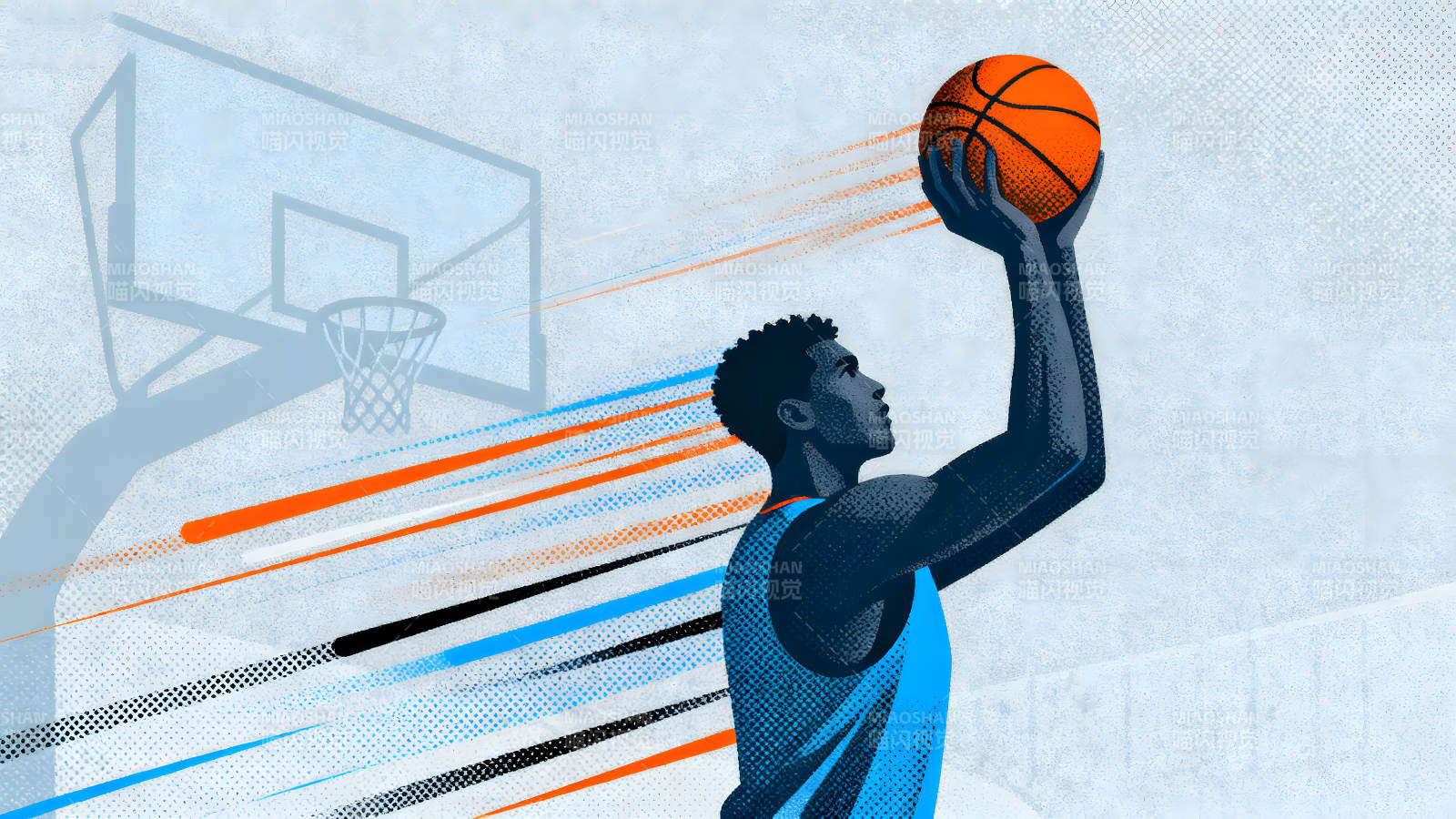 篮球运动员投篮画面视觉冲击图片