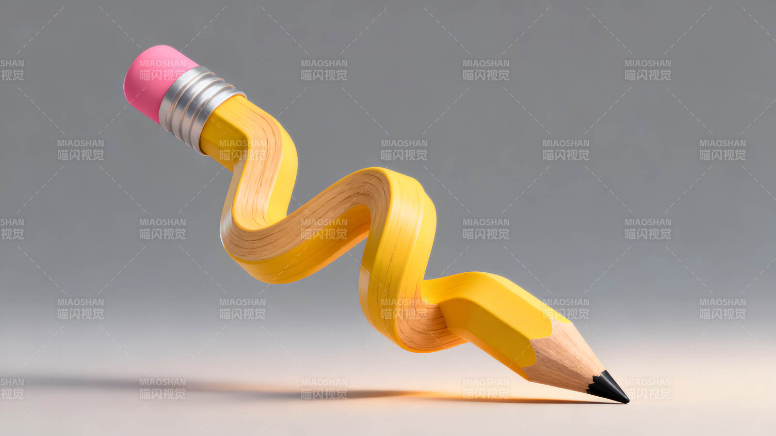 弯曲的铅笔艺术设计图片