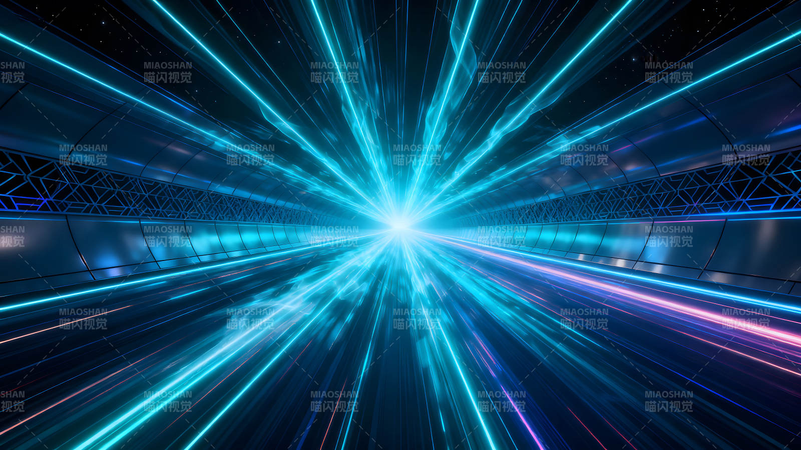 科幻隧道时空穿梭炫彩光线冲击视觉图片