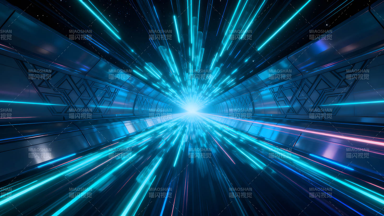 科幻隧道光速穿梭炫酷视觉图片