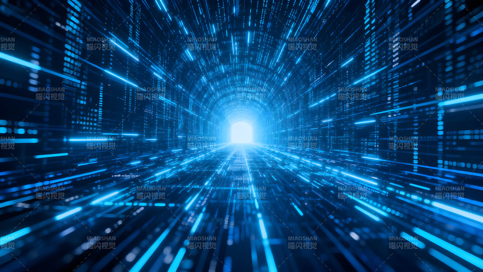 数字隧道蓝光科技感图片