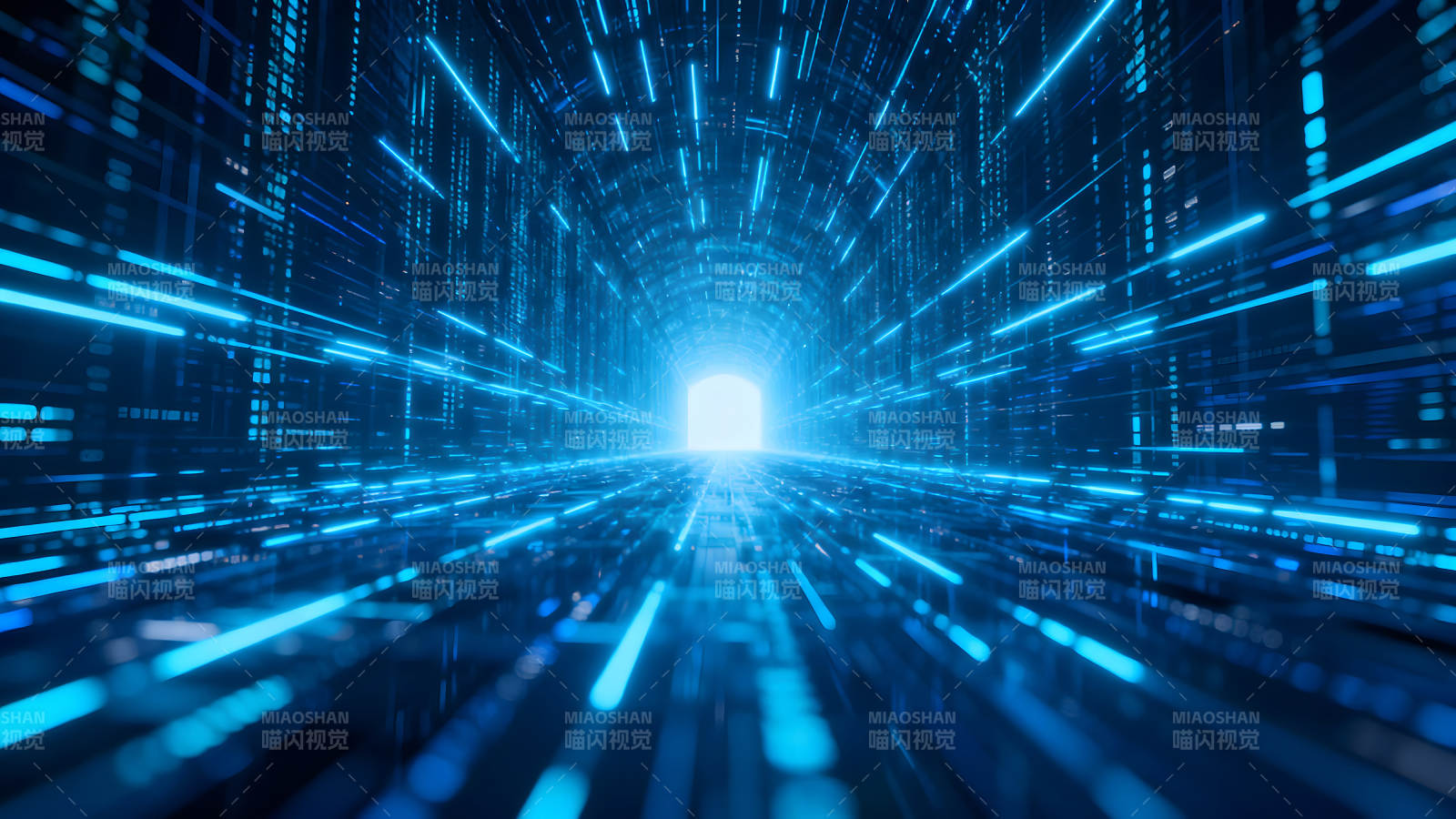 数据通道光影交织通往未来图片