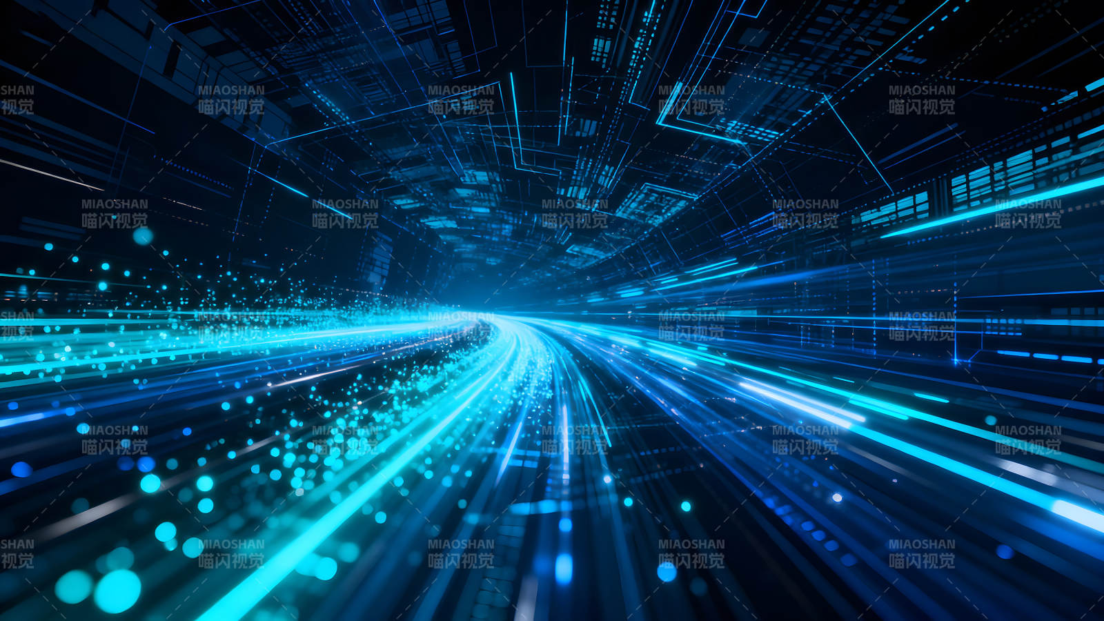 数字科技隧道高速移动视觉图片