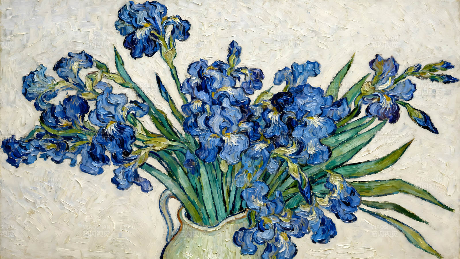 文森特·梵高的蓝色鸢尾花绘画图片