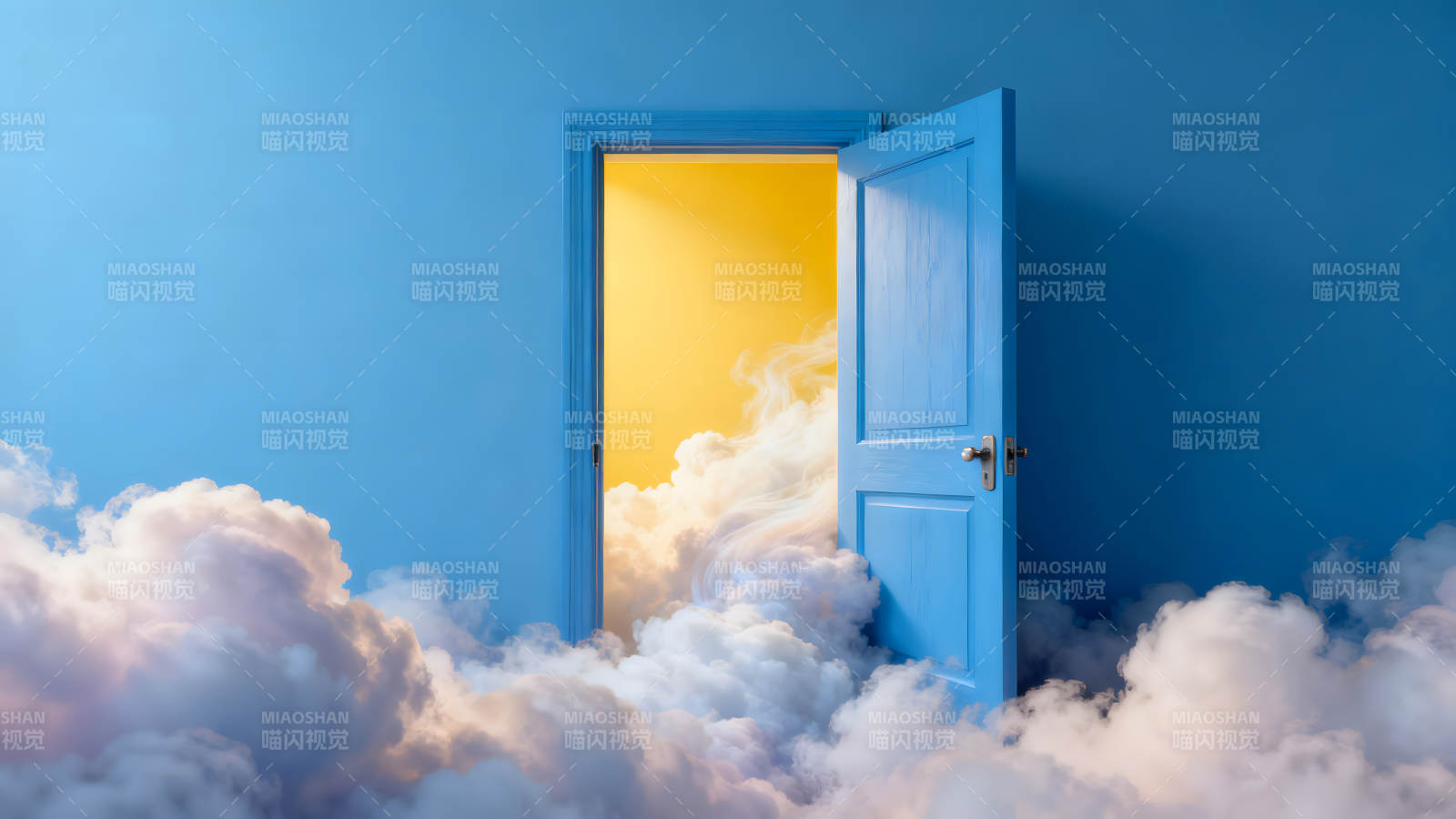 蓝门通往云端图片