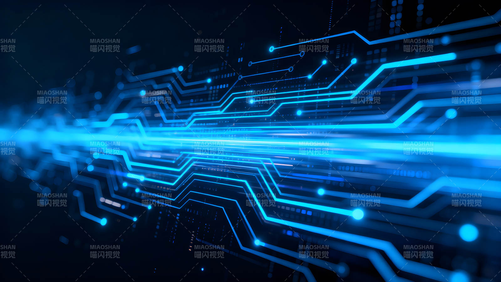 蓝色电路板科技感十足图片