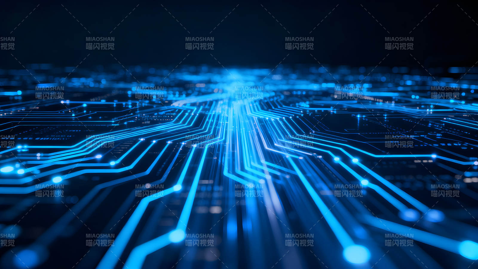 电路板科技感蓝色光线图片