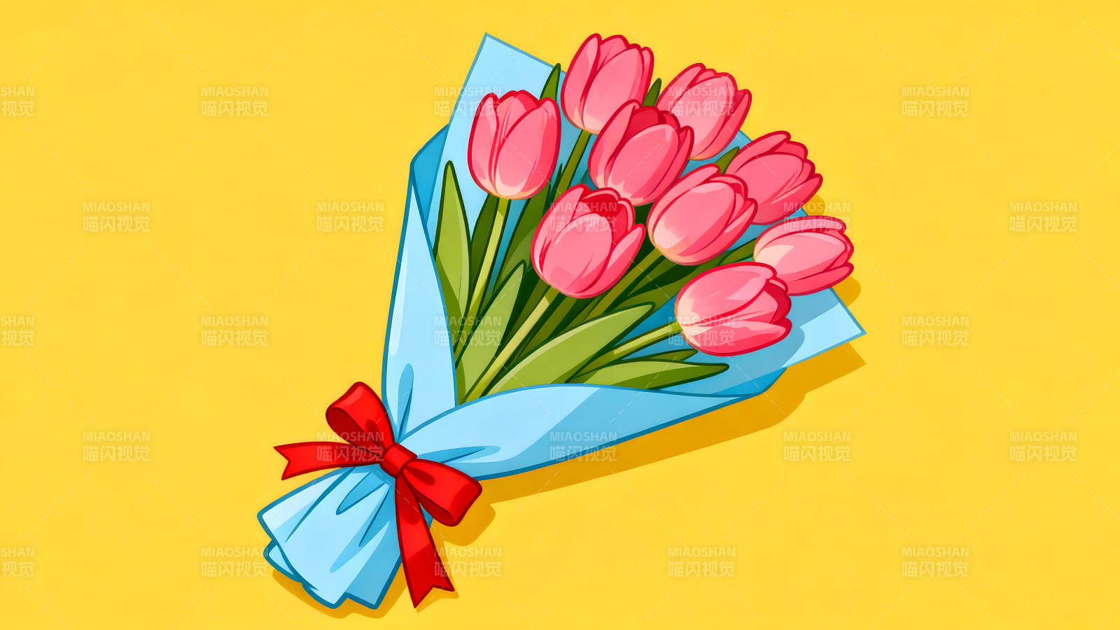 粉色郁金香花束图片