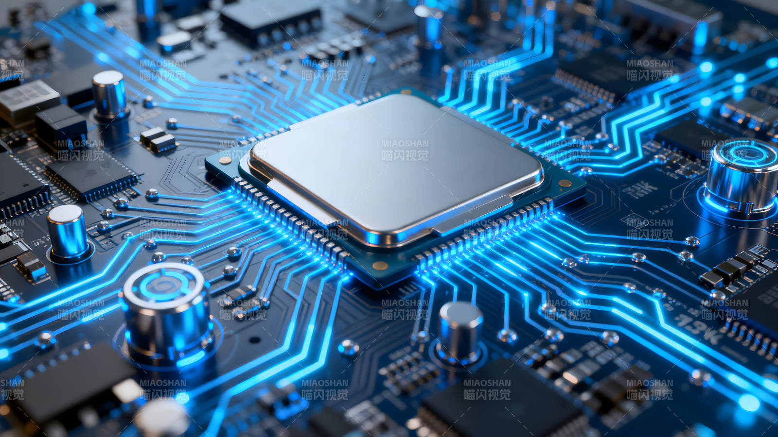 电路板特写科技感十足图片
