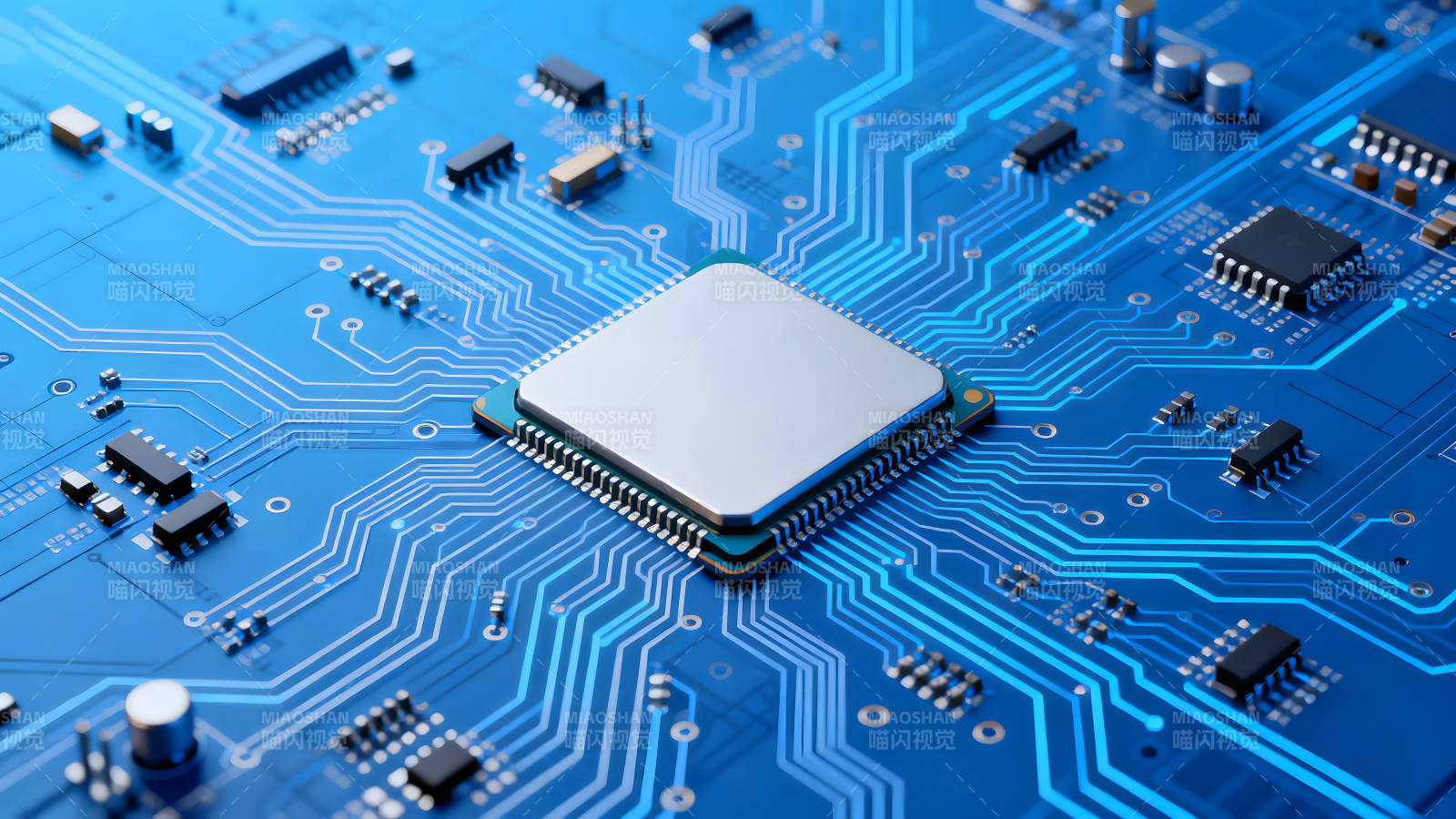 电路板芯片特写科技感十足图片