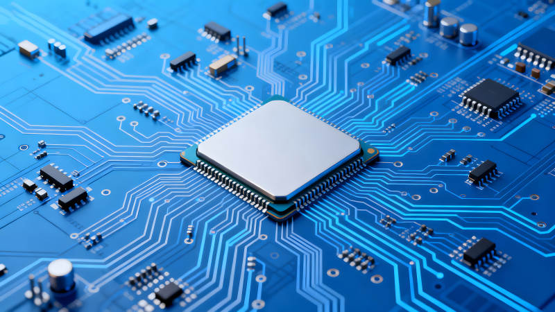 电路板芯片特写科技感十足图片