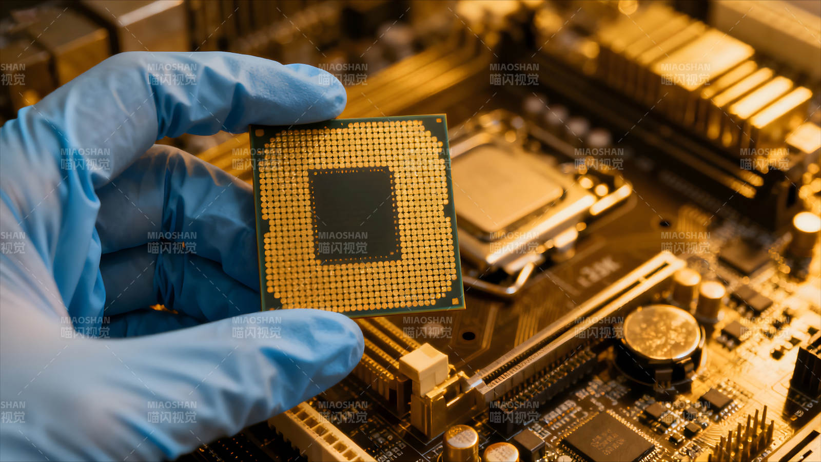 CPU与主板特写维修图图片