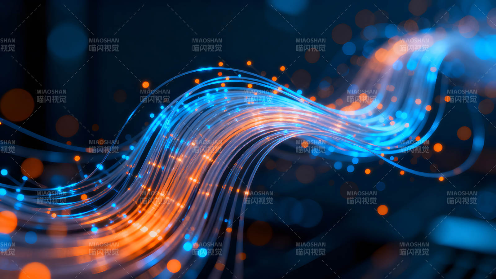 光纤数据传输科技感画面图片