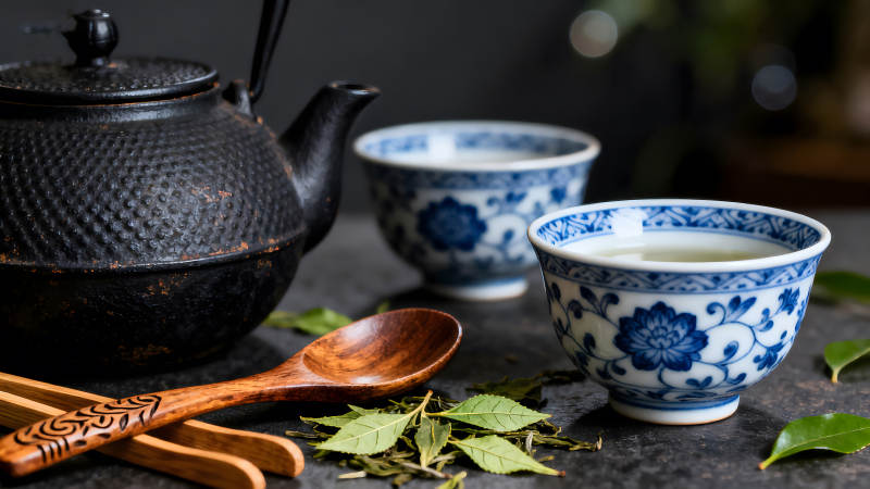 茶具静物拍摄茶香袅袅意境悠远图片