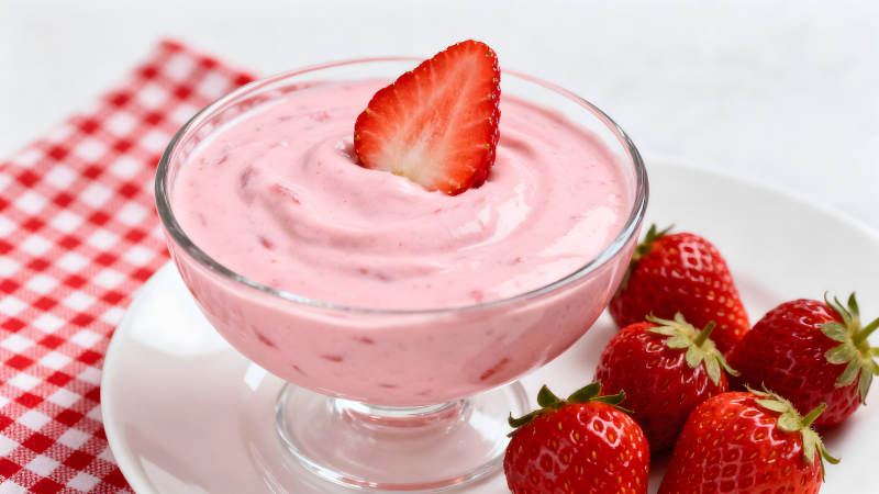 草莓酸奶配草莓图片